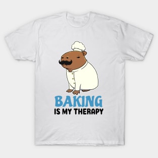 Baking is my therapy Capybara Chef T-Shirt